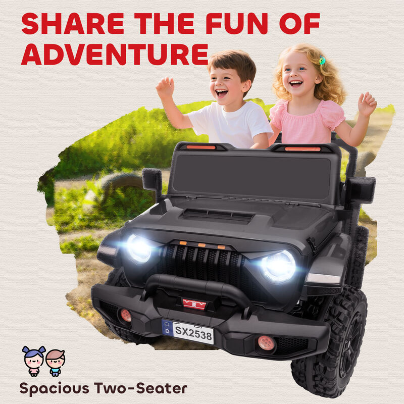 BreeBe Ride on Truck Car with 2-Seater, 24V Electric Car with 4 Motors, Remote Control, Spring Suspension image number 4