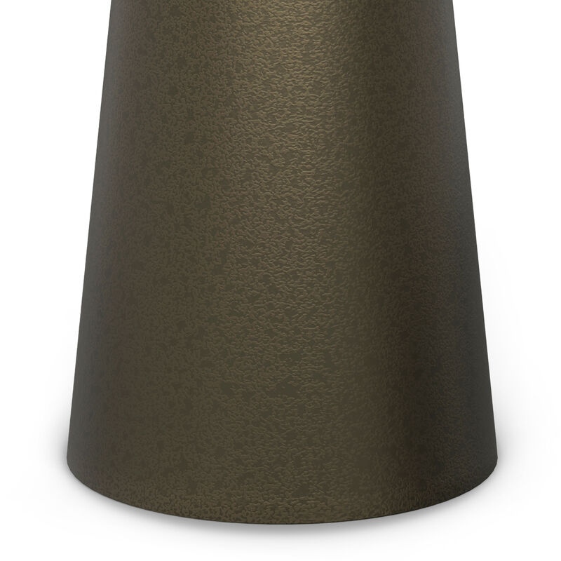 Surrey Contemporary Modern 12 inch Wide Metal Side Table in Antique Gold, Fully Assembled