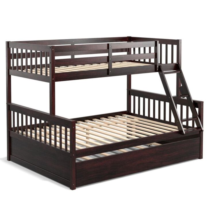 Hivvago Twin Over Full Convertible Bunk Bed with Twin Trundle