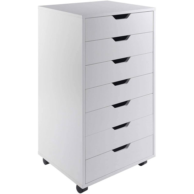 Tall 7-Drawer Storage Chest &ndash; Modern Scandinavian Wood Cabinet