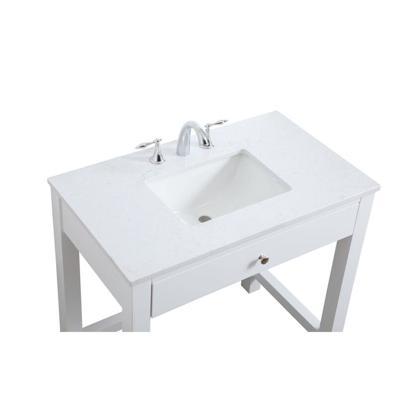 Elegant Kitchen and Bath 36 Inch ADA Compliant Bathroom Vanity In White