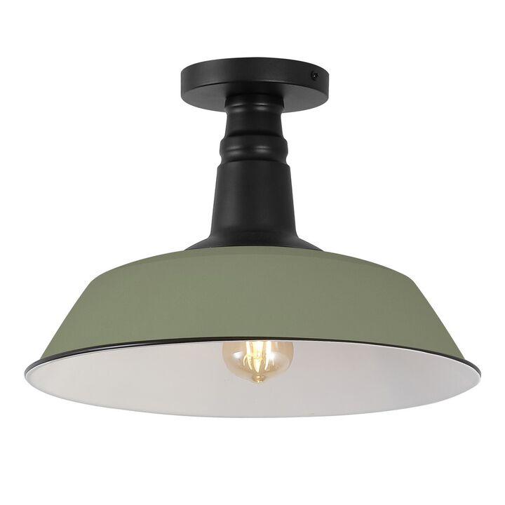 Camila Classic Industrial Indoor/Outdoor Iron LED Semi Flush Mount
