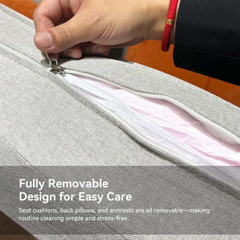 Upholstered Linen Fabric Sofa for Living Room & Bedroom 111.81" Gray