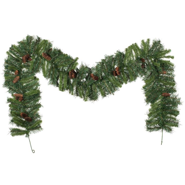 Vickerman 9' x 12" Cheyenne Artificial Christmas Garland with 240 PVC Tips - Realistic Pine Garland for a Cozy Holiday Feel - Indoor or Outdoor Garland