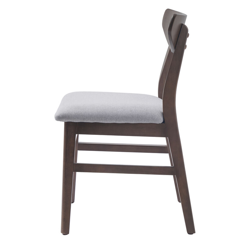 Whisen 2-Piece 19.8inch Upholstered Dining Chairs, Solid Rubber Wood Mid-Century Modern for Living Room Kitchen image number 6