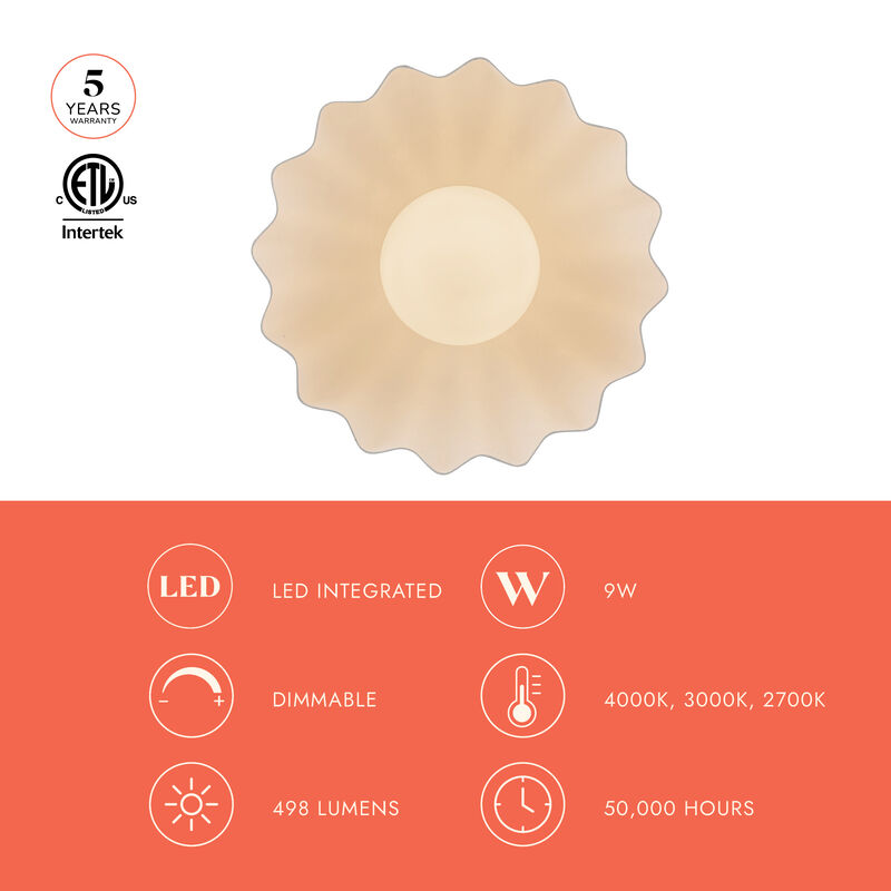Soleil 10-in Damp-Rated Dimmable LED Wall/Vanity Light image number 7
