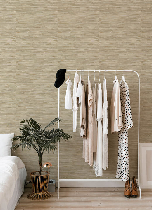 Exhale Light Brown Woven Faux Grasscloth Wallpaper (Set of 2)