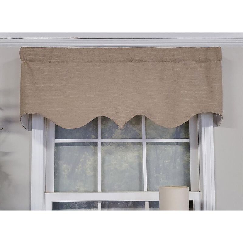 RLF Home Luxurious Modern Design Classic Soft Rayon Regal Style Window Valance 50" x 17" Taupe