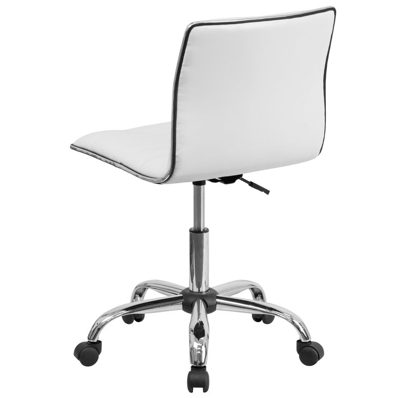 Alan Low Back Designer Armless Ribbed Swivel Task Office Chair image number 5
