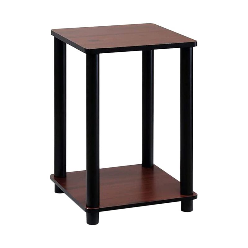 Furinno 99800R-DC/BK Turn-N-Tube End Table, Dark Cherry/Black