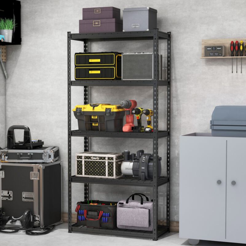 5-Tier Heavy Duty Metal Storage Shelving Unit Adjustable Rack image number 2