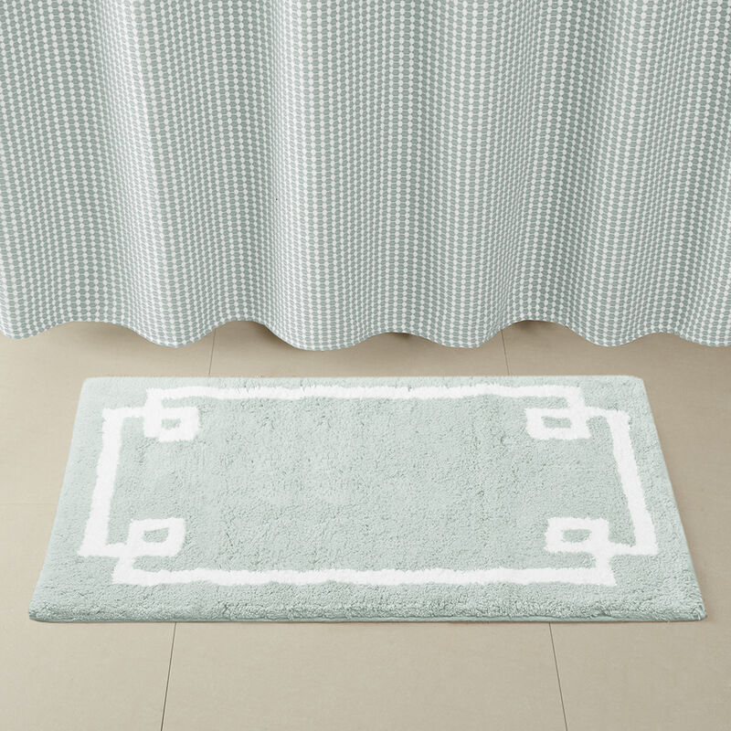 30x20 inch Blue Cotton Tufted Bath Rug 20x30