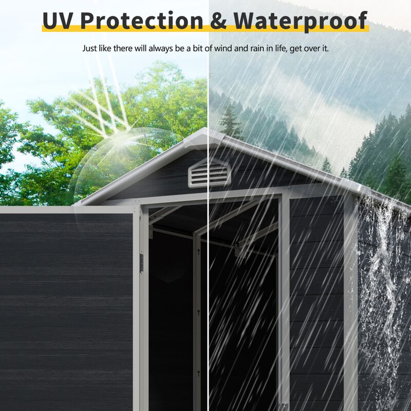 4 ft x 6 ft Outdoor plastic Storage Shed with floor image number 6