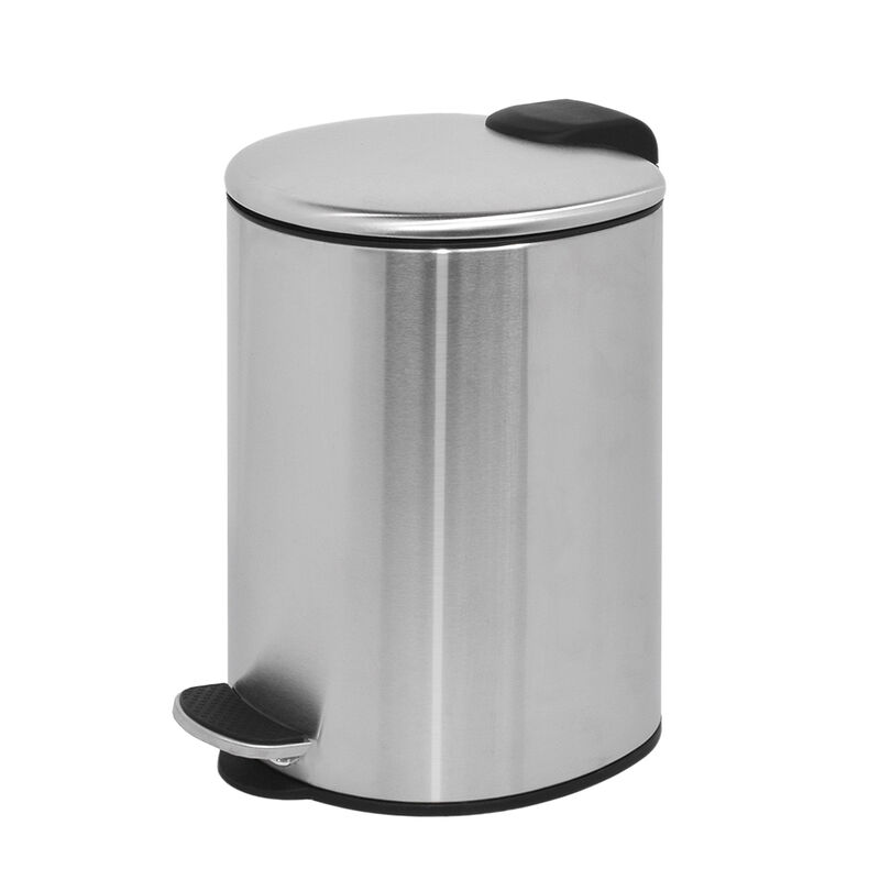 1.85 Gal./7 Liter Semi Round Brushed Step-on Trash Can for Bathroom and Office
