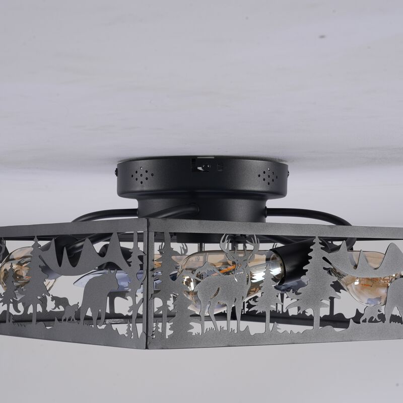 Square Flush Mount Bladeless Caged Ceiling Fan image number 7