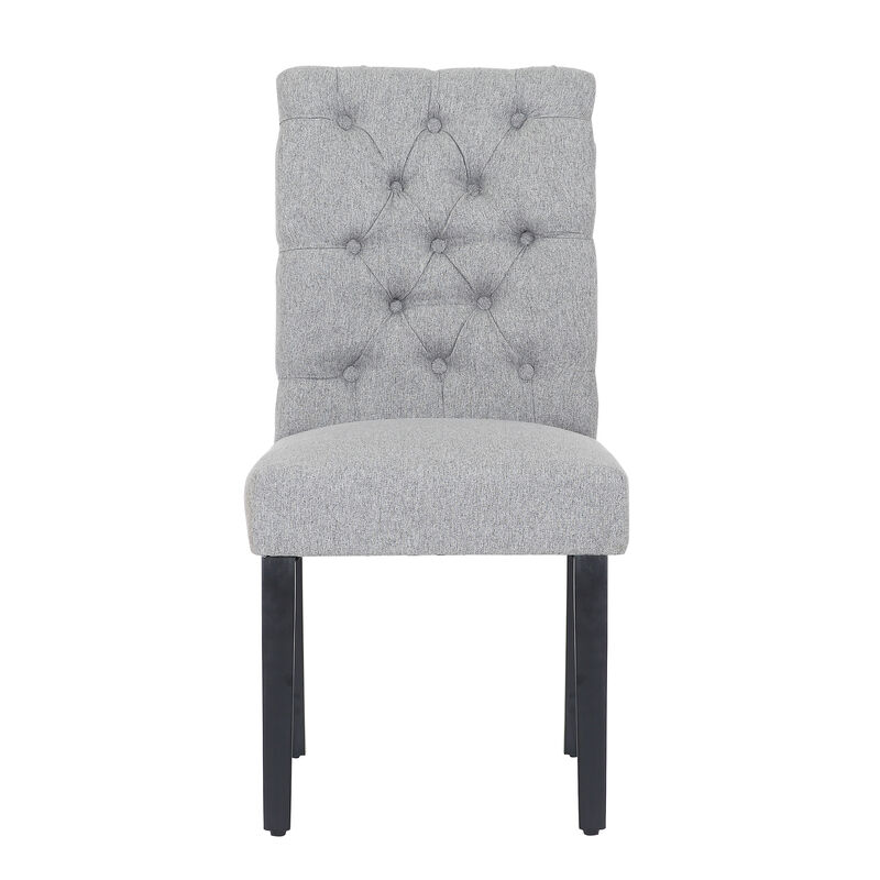 WestinTrends Upholstered Button Tufted Dining Chair (Set of 2)