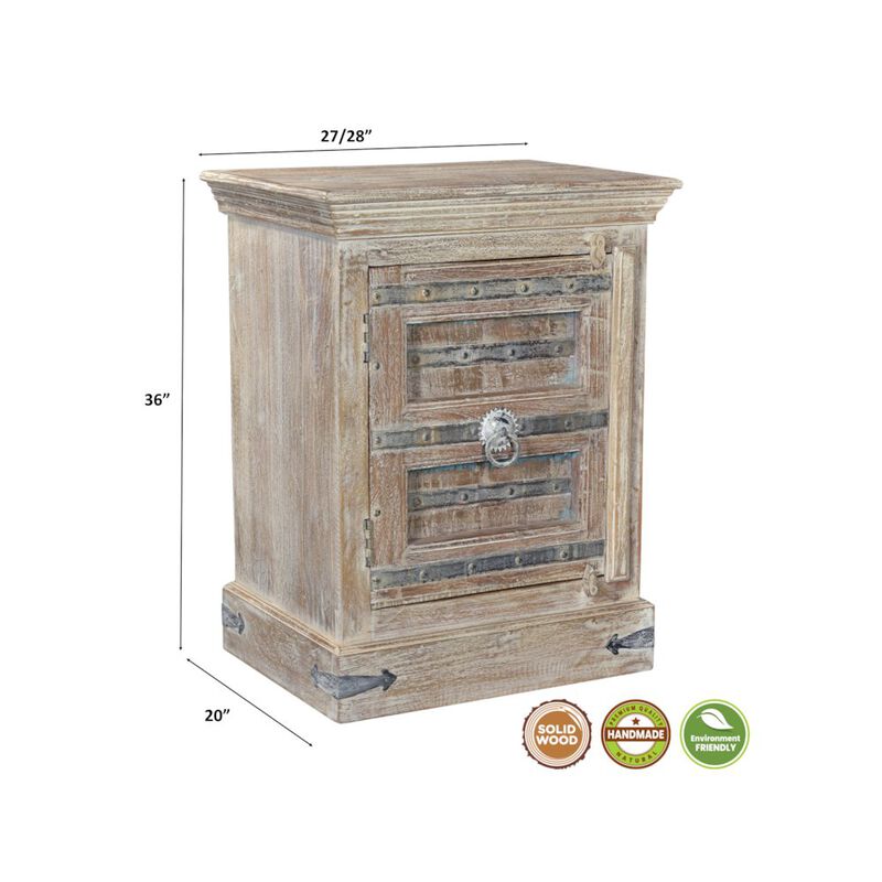 Taran Designs Callan 1-door Solid Wood Nightstand (Left)