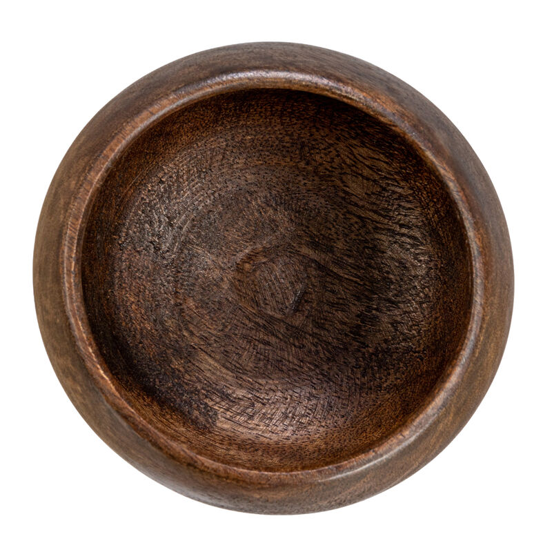 Mango Wood Bowl, Walnut Finish image number 4