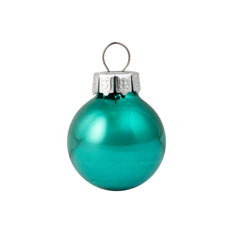 24ct Green 2-Finish Glass Christmas Ball Ornaments 1" (25mm) image number 5