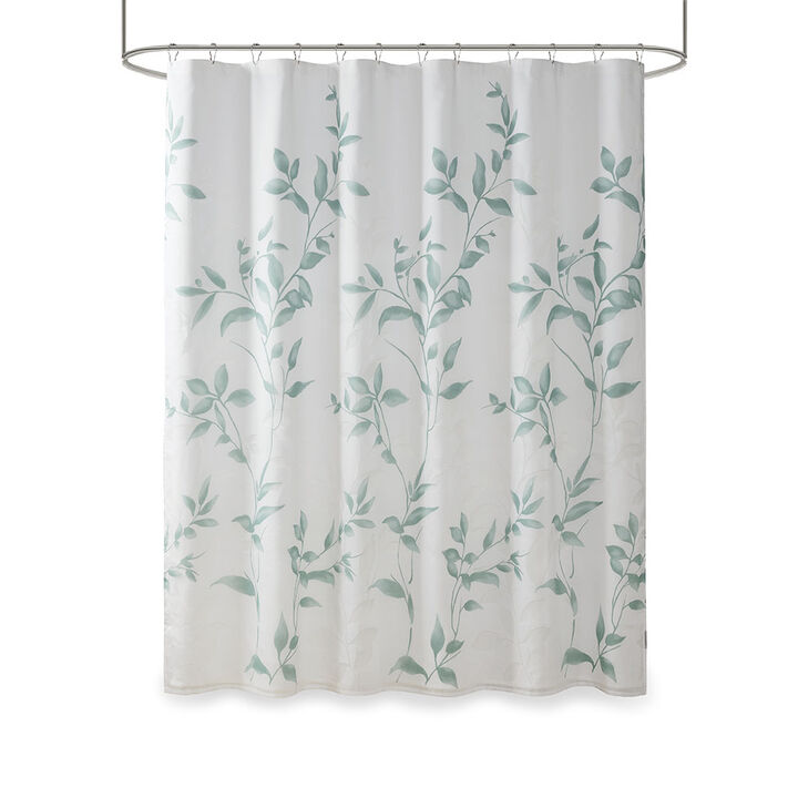 Gracie Mills Patton Modern Lightweight Botanical Burnout Shower Curtain