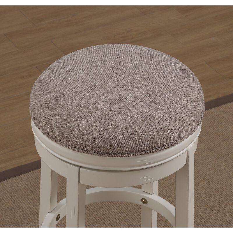 Aversa 30" Backless Swivel Stool - Distressed Antique White