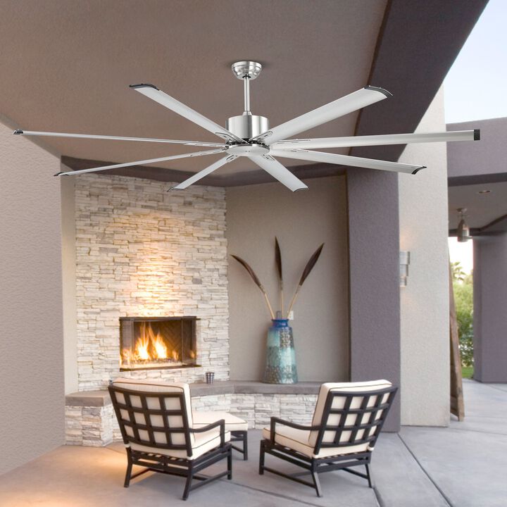 84 Inch Ceiling Fan No Light 8 Blade Remote Reversible DC Motor