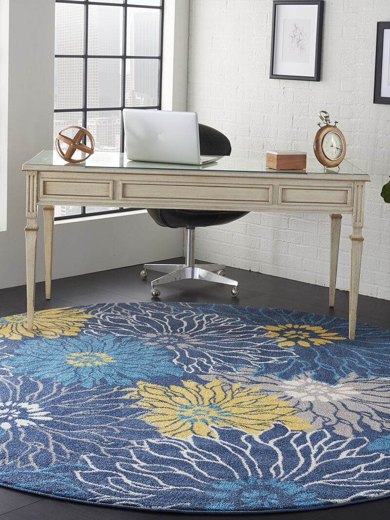 Passion PSN17 Blue 8' x Round Rug