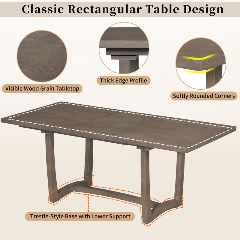 Toktes 7‑Piece Extendable Transitional Dining Set image number 3