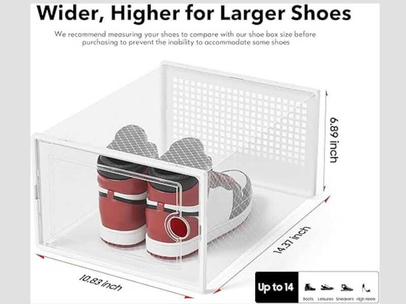Entryway Shoe Organizer Closet Storage White Xx Large Boxes image number 2