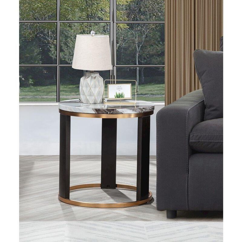 Tvano End Table , Icelandic Ivory