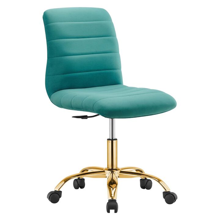 Modway Ripple Home Office Desks and Chairs, Gold Teal