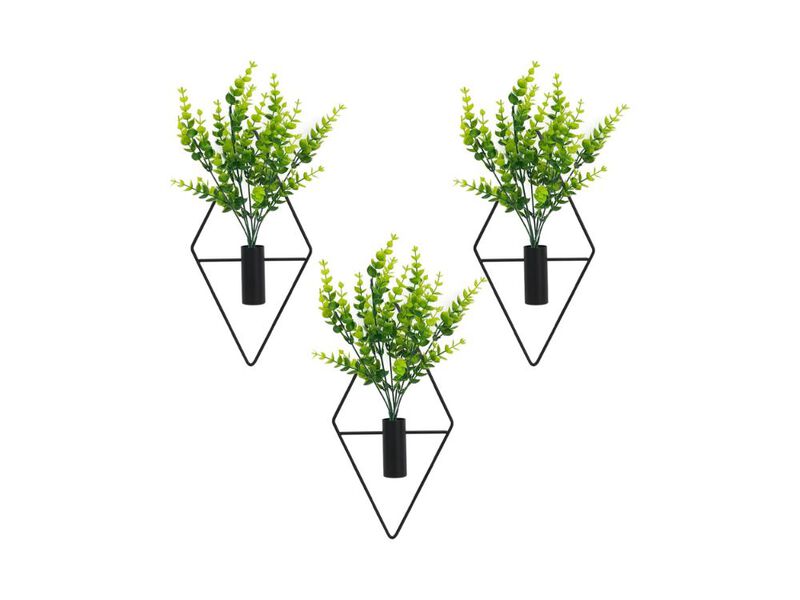 3 Pcs Eucalyptus Wall Plants Artificial Decor Boho Home Office Wall Decor image number 0