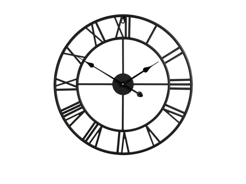 Black Metal Farmhouse House Warming New Wall Clock 24 Inch Silent image number 0
