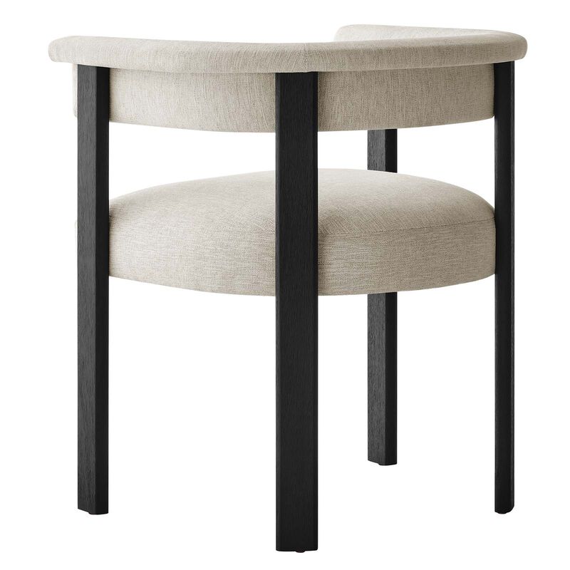 Imogen Woven Heathered Fabric Upholstered Barrel Dining Chairs - Set of 2 image number 3