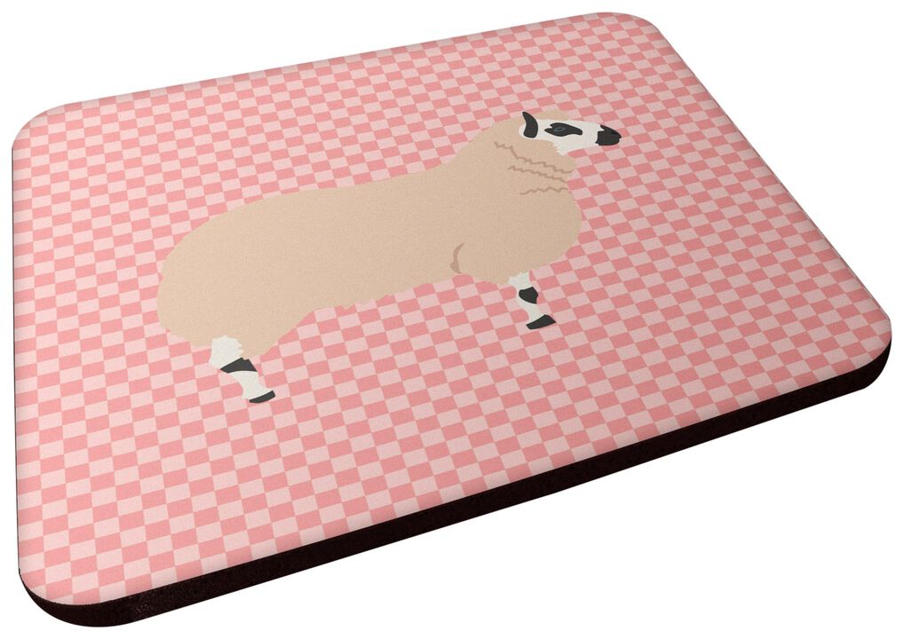 Caroline's Treasures Kerry Hill Sheep Pink Check Decorative Coasters, 3.5, Multicolor