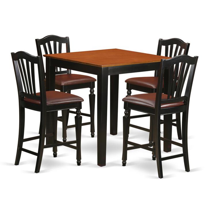 East West Furniture 5  Pc  counter  height  Kitchen  table  set  -  Kitchen  dinette  Table  and  4  Kitchen  Dining  chair.