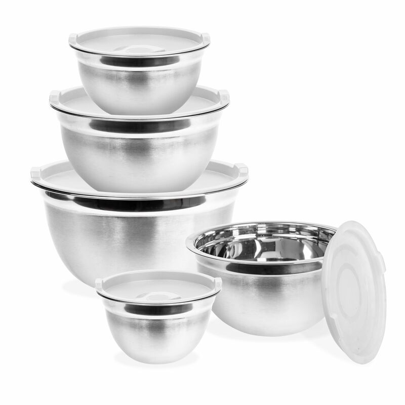 Stainless Steel Nested Mixing Bowls with Lids - Set of 5