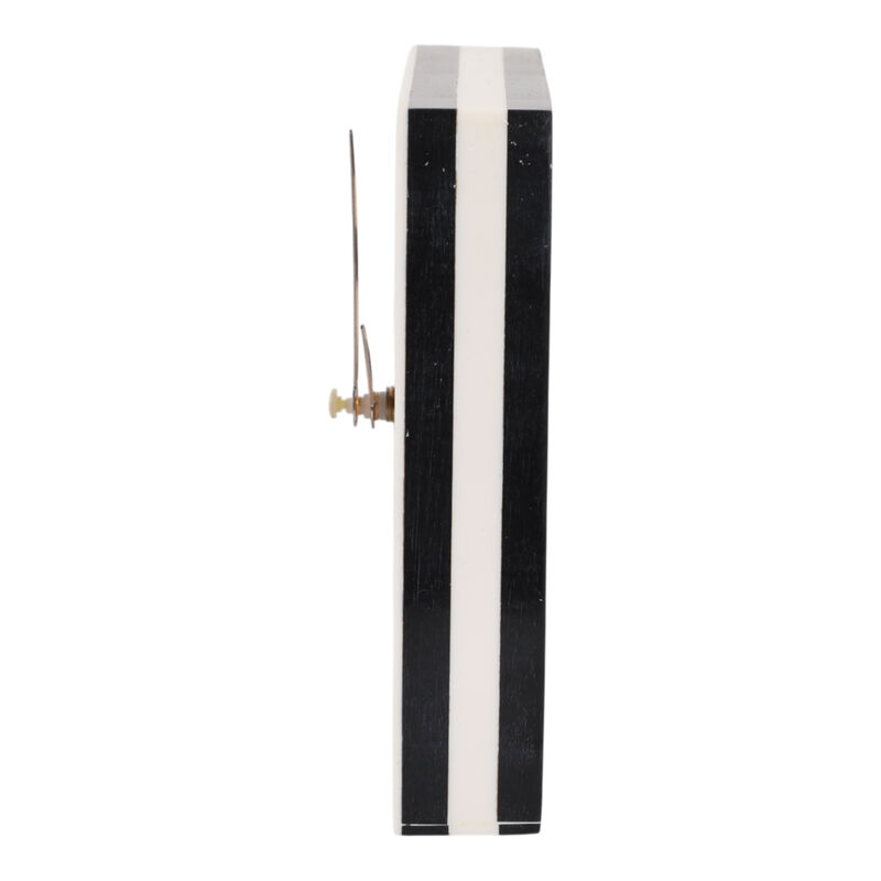 5" Square Resin Clock, White/black image number 3