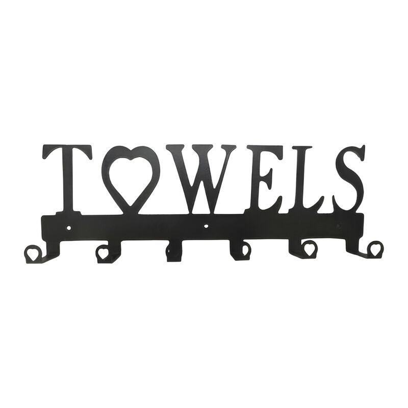 6-Hook Wall-Mounted Towel Rack, Metal Bathroom Storage Organizer image number 0