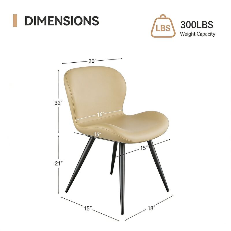 Modern Midcentury PU Leather Dining Chair Set of 4 image number 5