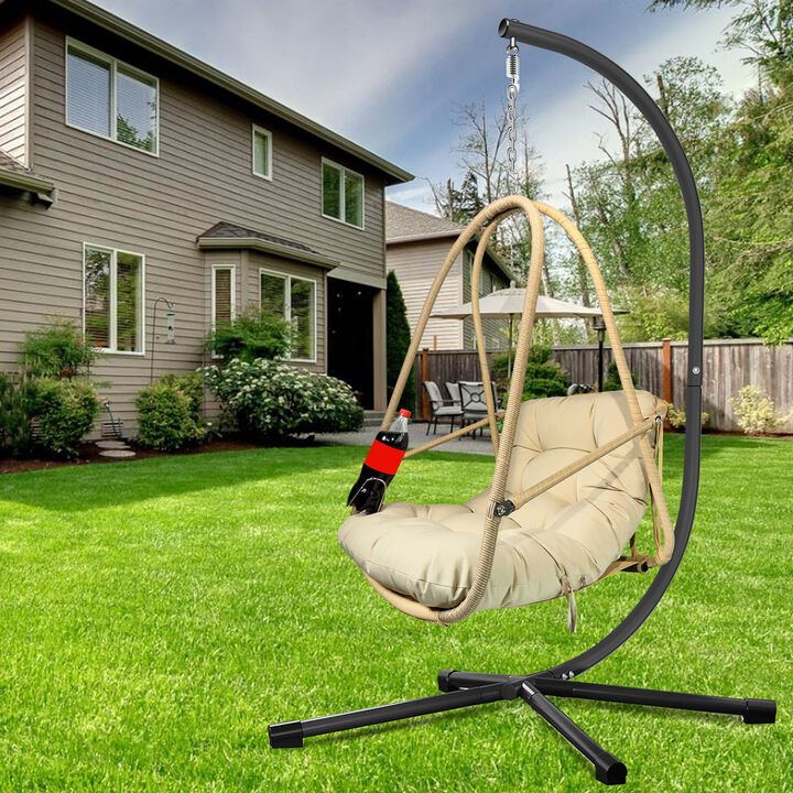 Hivvago Egg Chair with Cup Holder Stand