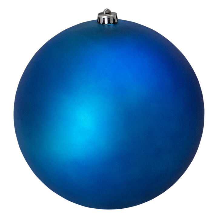 Matte Lavish Blue Shatterproof Christmas Ball Ornament 10" (250mm)