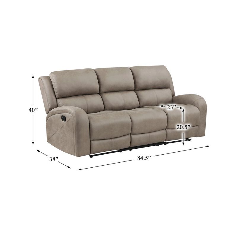 Lexicon Pagosa Microfiber Double Reclining Sofa In Brown