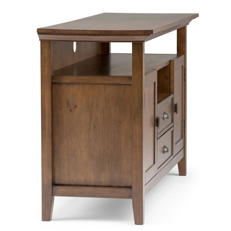 Redmond SOLID WOOD 54 inch Wide Transitional TV Media Stand in Rustic Natural Aged Brown For TVs up to 60 inches