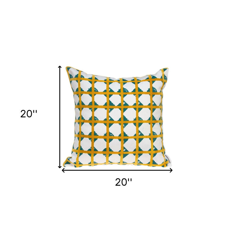 HomeRoots 20" Gold and White Geometric Throw Pillow image number 5