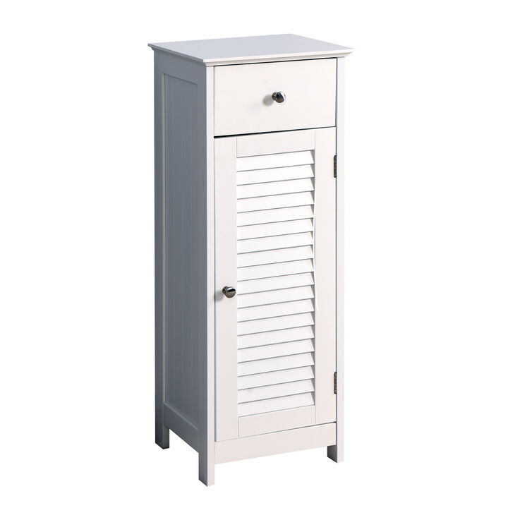 Hivvago 1 Drawer Free Standing Single Shutter Storage Cabinet for Bedroom and Bathroom