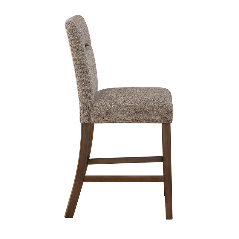 Brown Upholstered Bar Stools Set of 2 image number 5