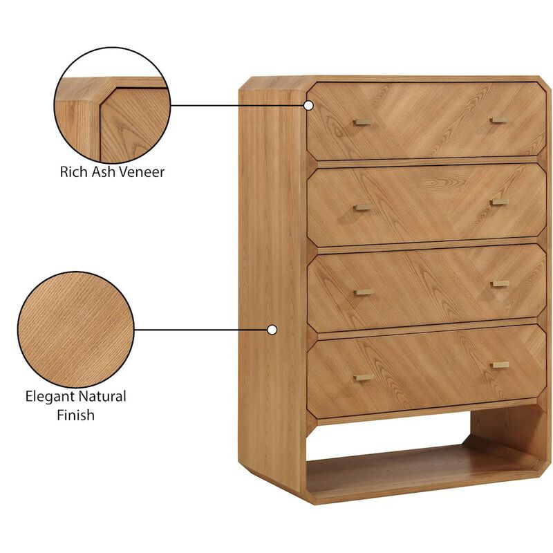 Meridian Furniture Parker Natural Ash Veneer Chest