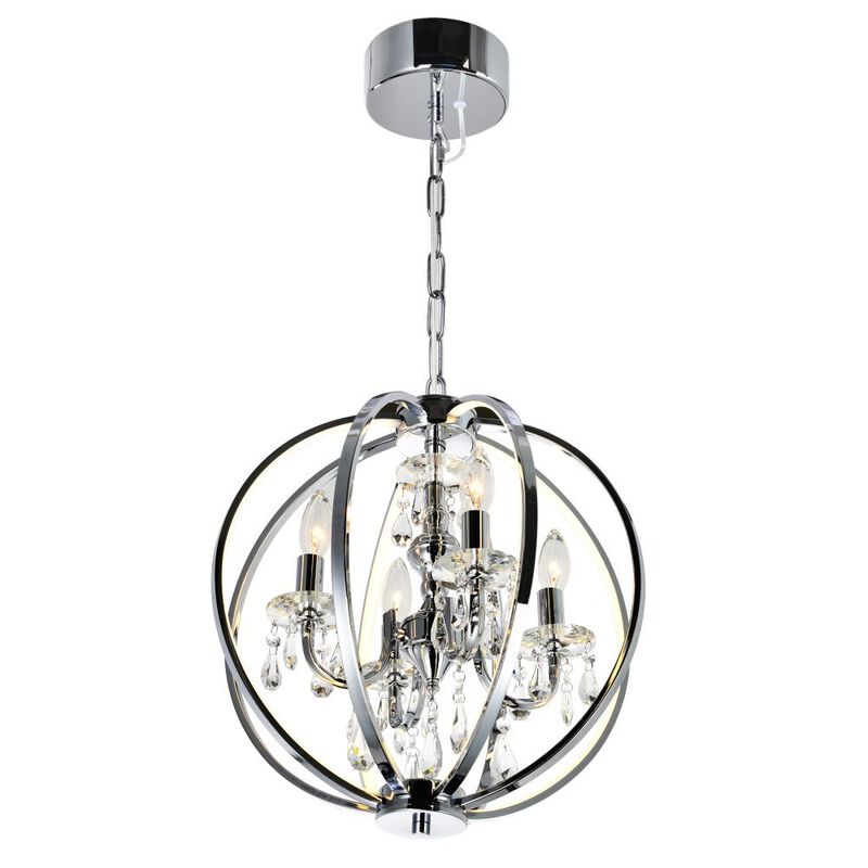 Abia 4 Light Up Chandelier With Chrome Finish