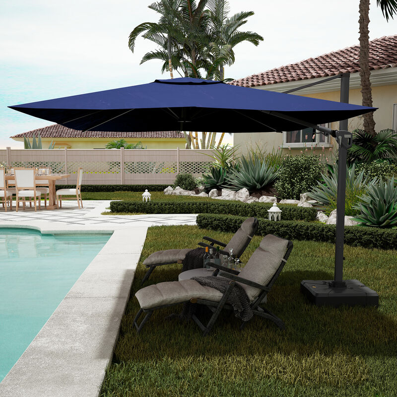 11ft Cantilever Patio Umbrella Square Umbrella Outdoor Patio Offset Patio Umbrella Large Outdoor Umbrella Pool Umbrella for Backyard Garden Deck Pool11ft Cantilever Patio Umbrella Square Umbrella Outdoor Patio Offset Patio Umbrella Large Outdoor Umbrella Pool Umbrella for Backyard（Without Base） image number 3